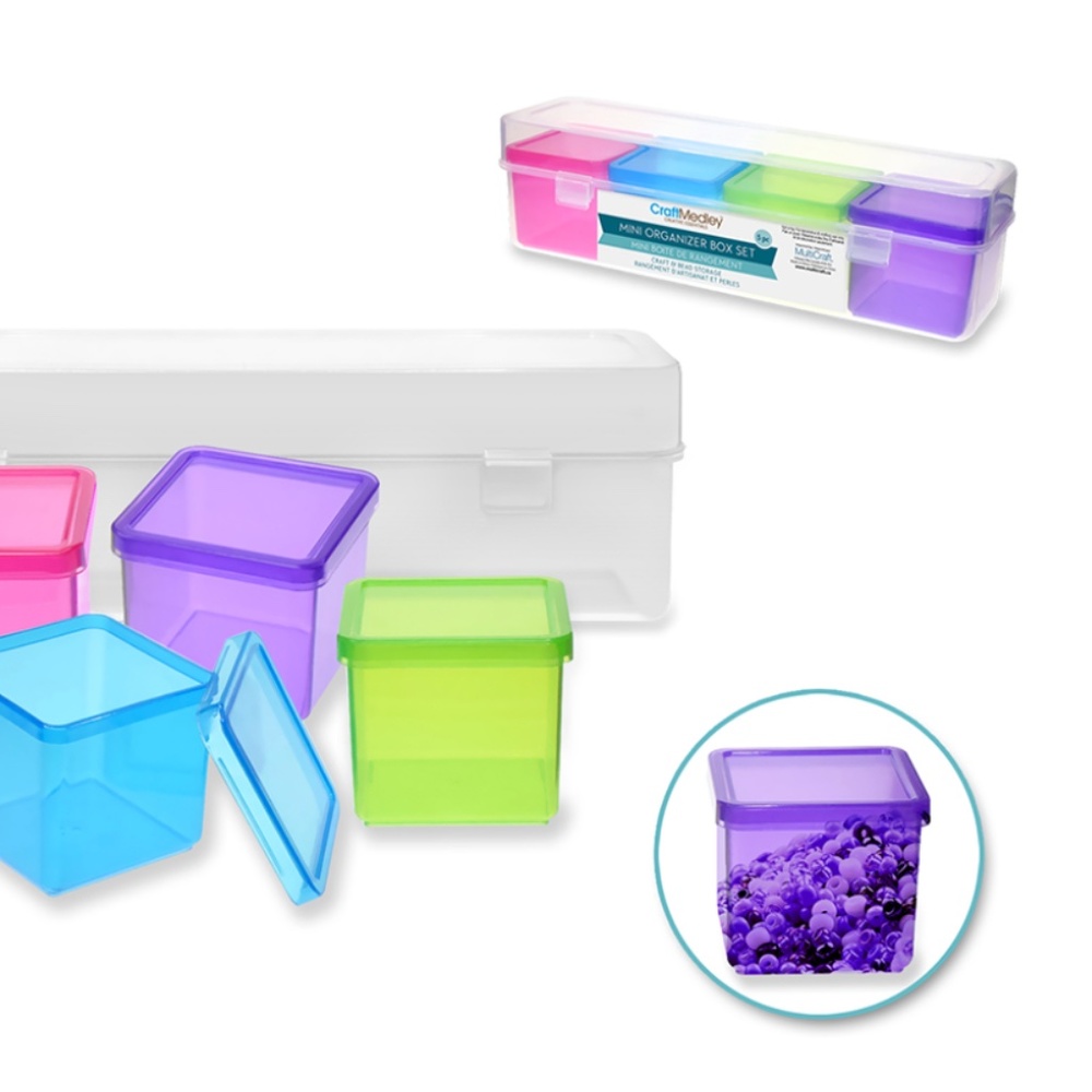 5 pcs Desktop Organizer Box Set of 4 Storage Box in 1 Big Storage Box